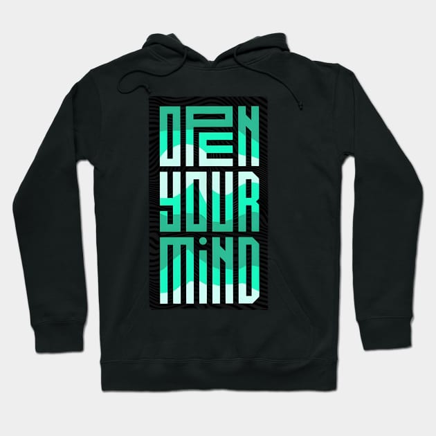 open your mind t shirt design vintage Hoodie by soorney